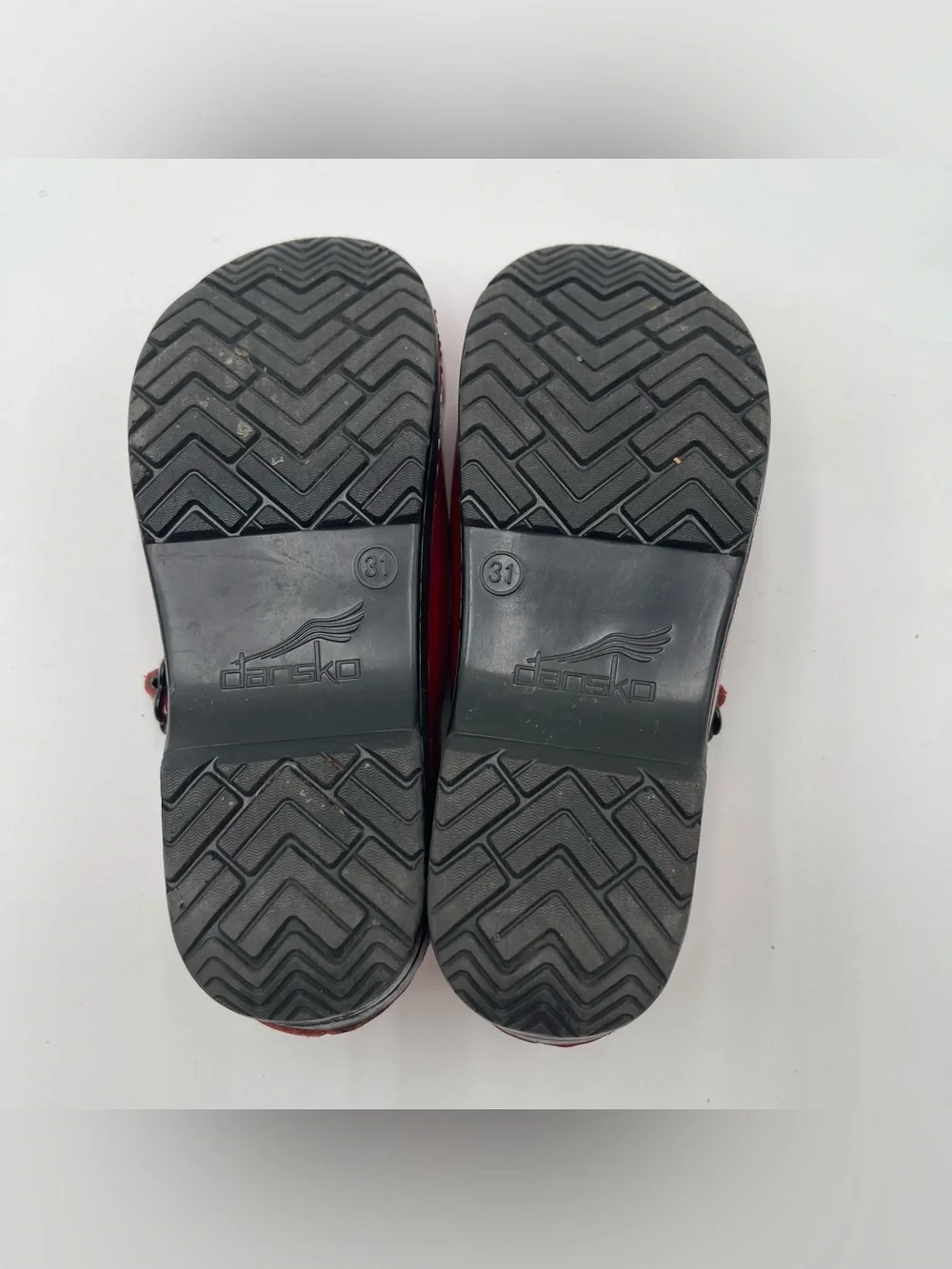 Dansko Girls Red Patent Leather Mary Janes Clogs Shoes Buckle Kids 31 US 12.5-13
